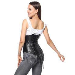 26 Steel Bones Faux Leather Heavy Corset N8856