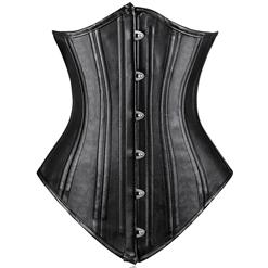 26 Steel Bones Faux Leather Heavy Corset N8856