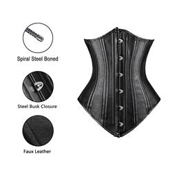 26 Steel Bones Faux Leather Heavy Corset N8856