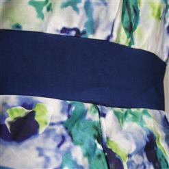 Watercolour Print Deep V Neck Jumpsuit N8938