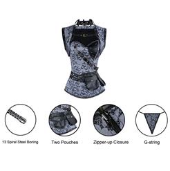 Lace Overlay Steampunk Corset with Jacket N8980