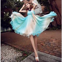 Charming Colorful Wrapped Chest Dress N9064