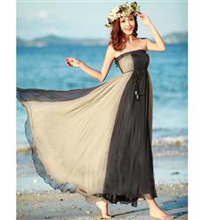 Contrast Color Chiffon Long Fairy Skirt N9069