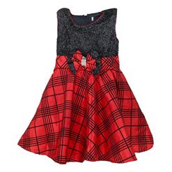 Plaid Red & Black Glitter Dress N9118