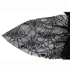 Sexy Black Lace Braces Witch Mini Dress Adult Halloween Fancy Ball Thetrical Costume N9168