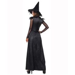 Sexy Black Imitation Alligator Split-Front Wtich Adult Halloween Theatrical Costume N9176