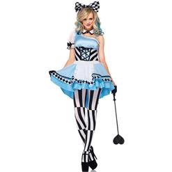 Psychedelic Alice Sexy Costume, Crazy Alice Costume, Psychedelic Alice in Wonderland Costume, Blue Wonderland Costume, #N9192