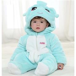 Cute Cyan Baby Jumpsuits, There Are Two Big Watery Eyes Hat, Comfortable Flannel Cotton Clothes, Baby Party Cartoon Clothing, #N9279