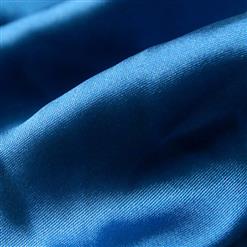 Elegant Palace Style Gloss Royal-blue High Waist Maxi Skirt N9304