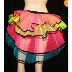 Sexy Neon Rainbow Layered Tutu Petticoat HG9348