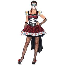 Dia De Los Muertos Themed Costume, Day Of The Dead Muertos Themed Costume, Halloween Party Costume,  #N9387