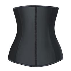 Black Latex 4 Steel Boned Waist Training Shaper Underbust Corset With A Little Defect N9550