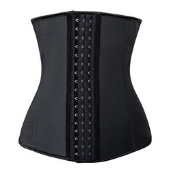 Black Latex 4 Steel Boned Waist Training Shaper Underbust Corset With A Little Defect N9550