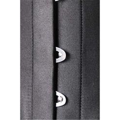 Fashion Elegant Black Satin Steel Bone Four Busk Closure Underbust Corset N9624