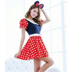 Women Sexy Milk Maid Minnie Mouse Costume, Halloween Outfit, Cute Cheap Mickey Mouse Fancy Dress Costume, #N9650