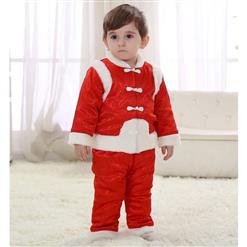 Classical Red Baby Outfit, Comfortable Brocade Baby Costume,Cheap Red Baby Tang Suit Costume,  #N9798