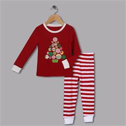 Fashion Red Kid Outfits, Round Neck Baby Suit, Cute Red Tree Shape Print Kid Costume,Cheap High Quality Christmas Outfits, #N9816