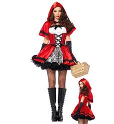 Sexy Halloween Costume, Glamorous Red Riding Hood Costume, Fancy Cosplay Dresses, Gothic Red Riding Hood Halloween Costume, #N9890