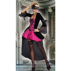 Sexy Black and Rose Halloween Costume, Women's Halloween Costume, Cheap Outfit, Masquerade Costume, #N9961