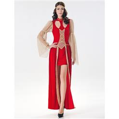 Red Classy Renaissance Beauty Halloween Cosplay Costumes N17119