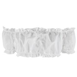 Sexy White Organza Off Shoulder Ruched Ruffled Crop Top N17456