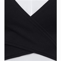 Women's Sexy Black Long Sleeve Deep V Neck Cut-Out Bodycon Dress N15782