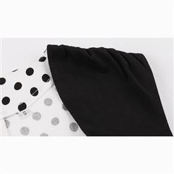 Women's Vintage Sleeveless Dot Print Plus Size Swing Dress N15505