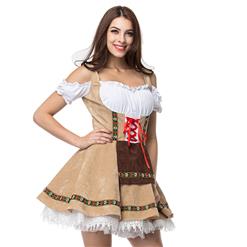 Women's Khaki Adult Beer Girl Oktoberfest Serving Costume N14570