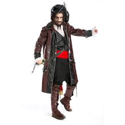 Pirate Captain Adult Costume, Captain Darkheart Costume, Caribbean Pirate Costume, #P7694