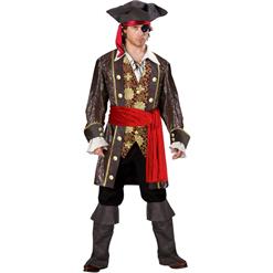 Captain Skullduggery Pirate Costume, Deluxe Captain Pirate Costume, Captain Darkheart Costume, #P7835