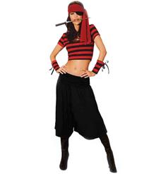Sexy Pirate Costume, Mistress Pirate Costume, Striped Pirate Mistress Costume, #P8545