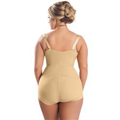 Sexy Nude Underbust Front Zipper Slimming Plus Size Bodyshaper Girdles PT15933