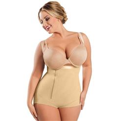 Sexy Nude Underbust Front Zipper Slimming Plus Size Bodyshaper Girdles PT15933