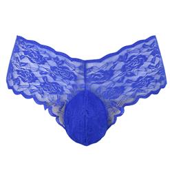 Men's Blue Sexy Floral Lace Panties Pouch Briefs Underwear PT16300