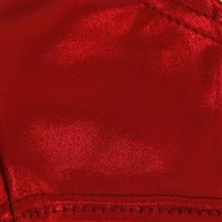Sexy Red Faux Leather Night Club Panties PT16477
