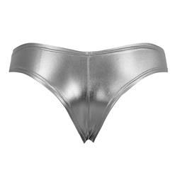 Sexy Silver Faux Leather Night Club Panties PT16480