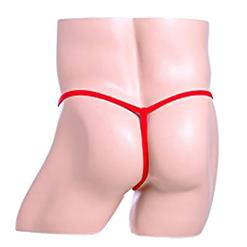 Men's Sexy Underwear Red Elastic Strappy G-string Crotchless Thong PT16482