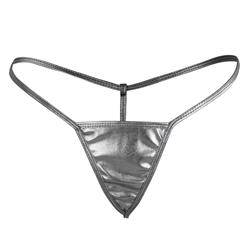 Sexy Silver Low Waist Faux Leather Thong Night Club T-back PT16585