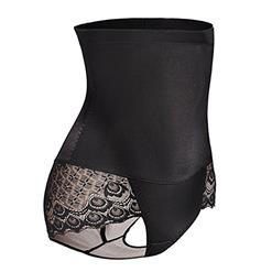 Sexy Black High Waist Elastic Slimming Seamless Panties Plus Size Bodyshaper Girdles PT18610