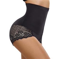 Sexy Black High Waist Elastic Slimming Seamless Panties Plus Size Bodyshaper Girdles PT18610