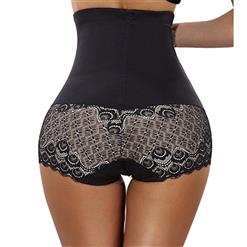 Sexy Black High Waist Elastic Slimming Seamless Panties Plus Size Bodyshaper Girdles PT18610