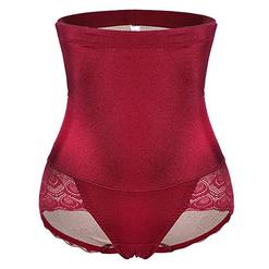 Sexy Red High Waist Elastic Slimming Seamless Panties Plus Size Bodyshaper Girdles PT18611