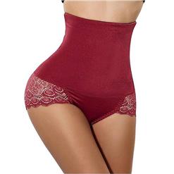 Sexy Red High Waist Elastic Slimming Seamless Panties Plus Size Bodyshaper Girdles PT18611