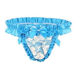 Sexy Ruffle Trim Flirty Elastic Low Waist G-string with Garter Underwear PT19320