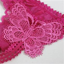 Sexy Pink Butterfly Embroidery Thongs PT970