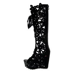 Hollow Out Knee-High Heel Boots SWB80042