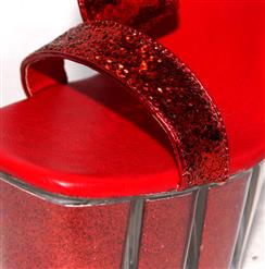 Red Metallic high heels SWH10001