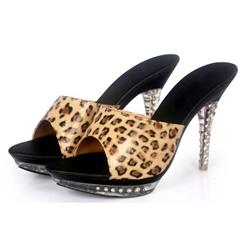 Leopard Print Slip-on Mules SWH11036