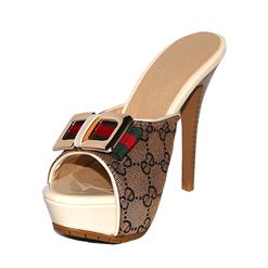 Retro Bow Platform High-heeled Mules SWH11078