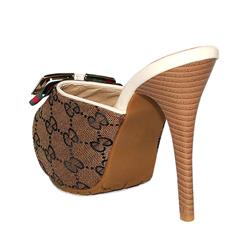 Retro Bow Platform High-heeled Mules SWH11078